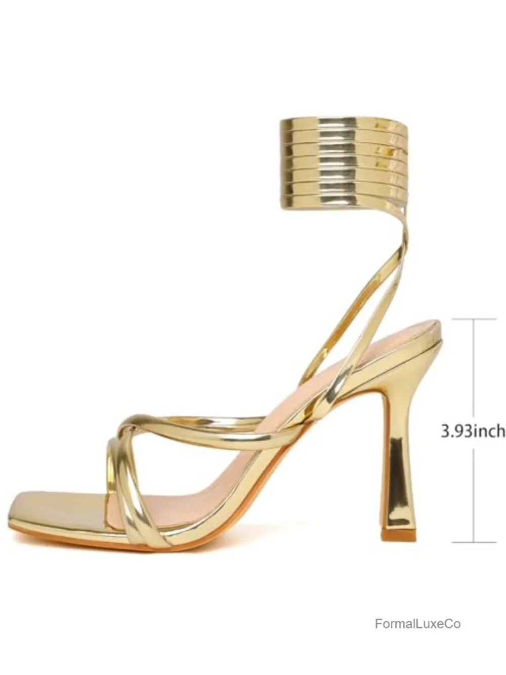 Lace Up Square Open Toe Stiletto Heeled Sandals for Party Daily Wear